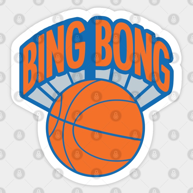 Bing Bong New York Knicks Spoof Vintage Sticker by overhooped